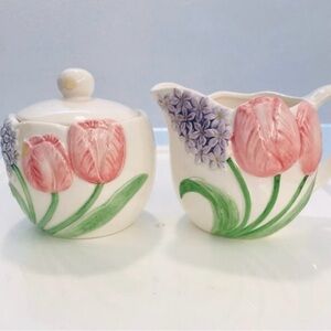 Otagiri Japan Mary Ann Baker ceramic Creamer and Sugar Frim the 80’s